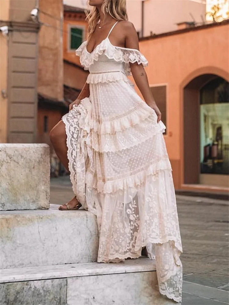 Women sexy summer sleeveless lace joint dress