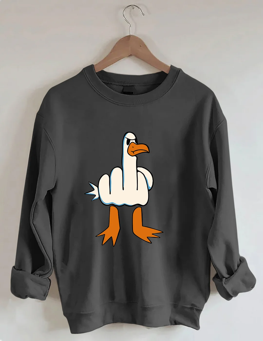 I Don't Give A Duck Middle Finger Funny Sweatshirt