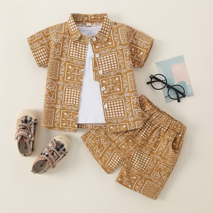 Toddler Boy Retro Tee Shirt and Shorts Set