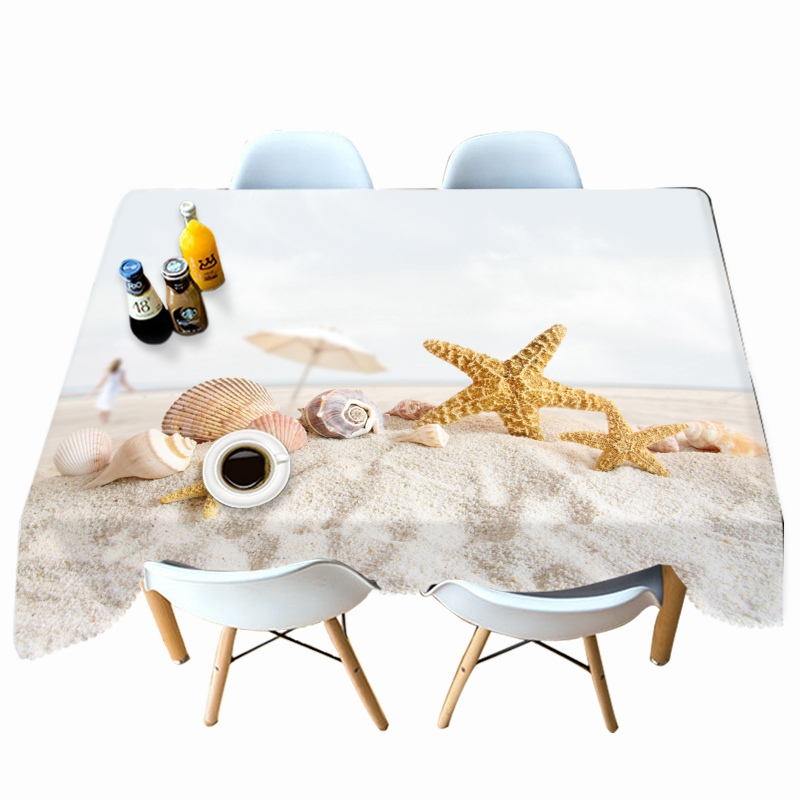 

Sea Star Conch and Drift Bottle - 3D Tablecloth, 140*180cm, 501 Original