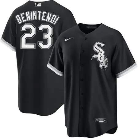 Men's Chicago White Sox #23 Andrew Benintendi  Black Road Limited Player Jersey