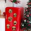 6PCS Drinks DIY Pearl Diamond Painting Christmas Fridge Magnets, Sparkling Rhinestone Refrigerator Magnet Craft Kit for Home Decor & Gifts