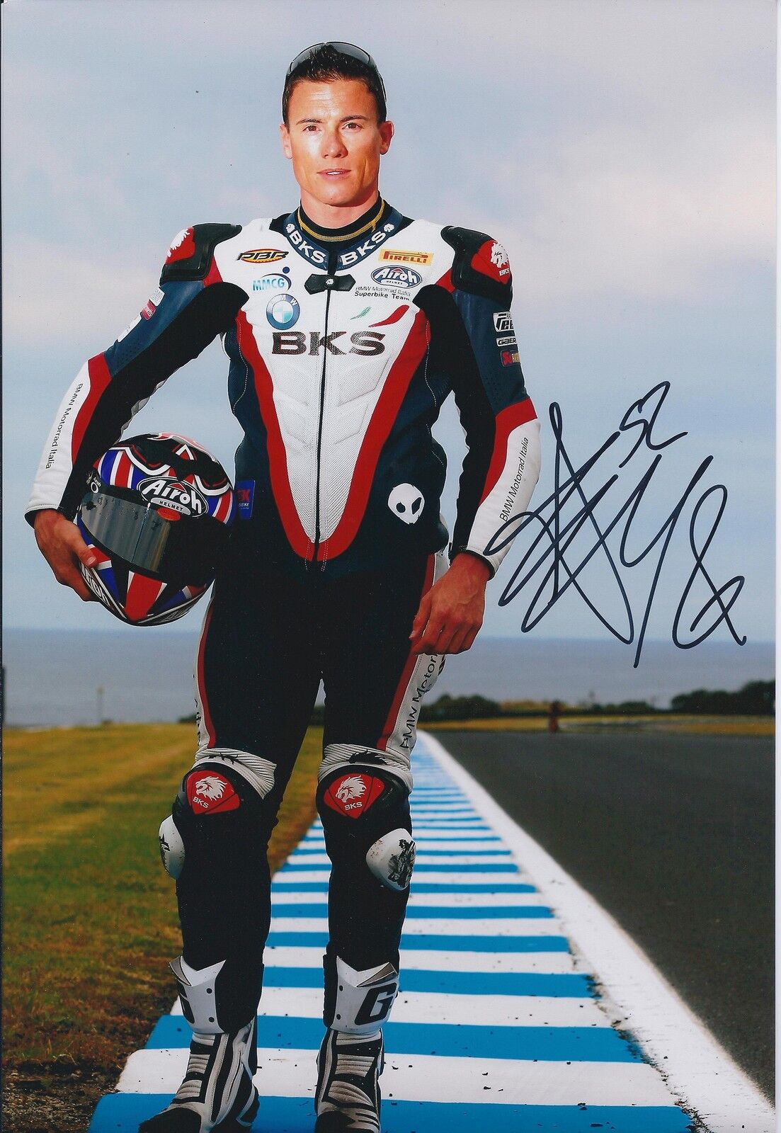 James TOSELAND SIGNED BMW Rider SUPERBIKE 12x8 Photo Poster painting AFTAL COA