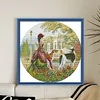 >SALE<Full Embroidery Cotton Thread14CT Counted Noblewoman and Dog Cross Stitch44x44cm