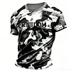 Men's Faux Camo Print Performance T-Shirt, Freedom Graphic Military Style, by Inlyline