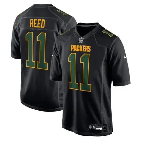 Youth Green Bay Packers #11 Jayden Reed  Carbon Black Fashion Game Jersey