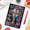 5D Diamond Painting Notebook 50 Pages A5 Diamond Art Diary Book (Purple Cross)