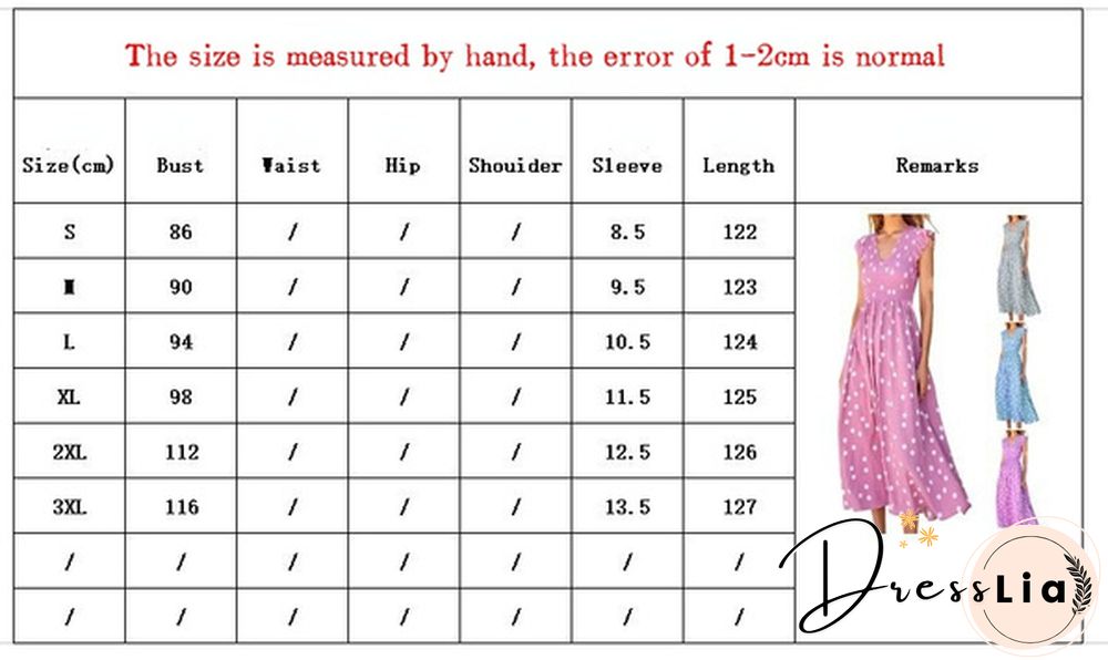Spring And Summer New European And American Women's Wear V-Neck Large Skirt Wave Dot Printed Dress Women's Long Skirt