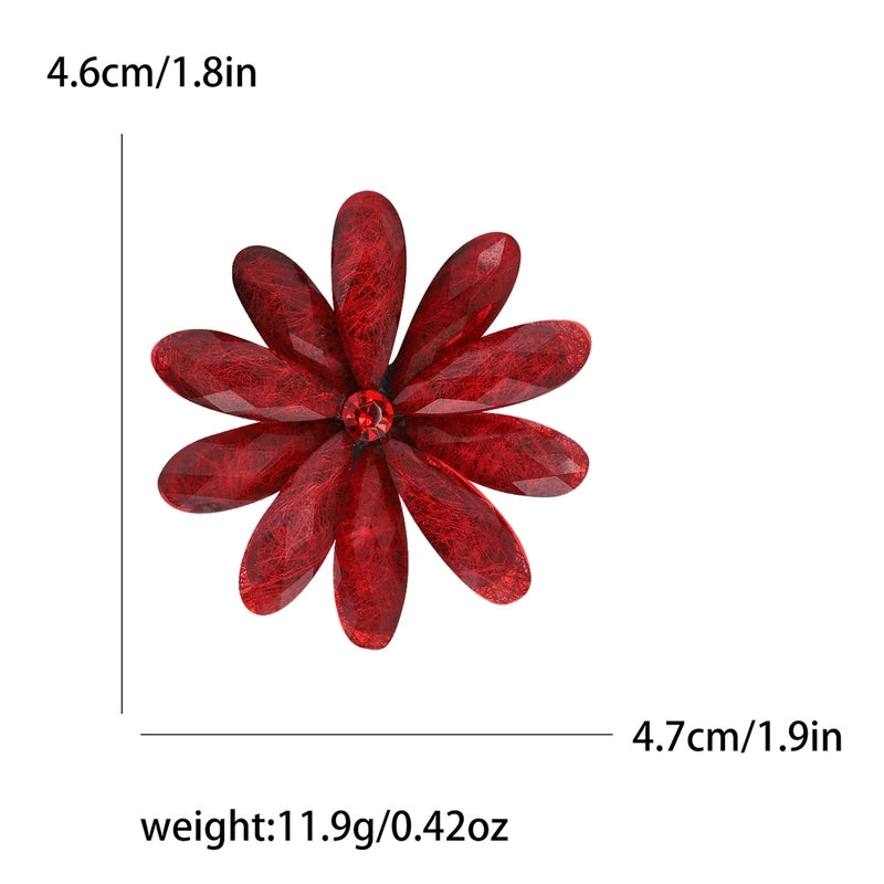 Minimalist Pin Flower Alloy Inlay Acrylic Women’s Brooches