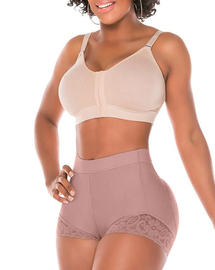 High Waist Women Hip Enhancer Shapewear Tummy Control Lace Body Shaper