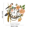 (US Local)Acrylic Special Shape Flower Bird Diamond Painting Clock Ornaments Kit for Home