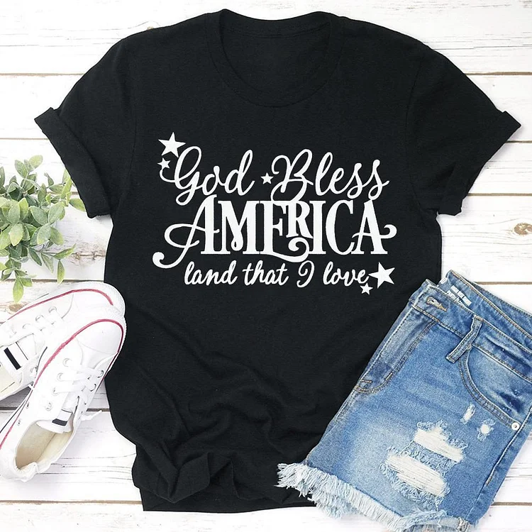 God Blessed America T-shirt Tee --Annaletters