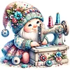 Sewing Machine Gnome-18CT Stamped Cross Stitch 30*30cm/11.81*11.81in