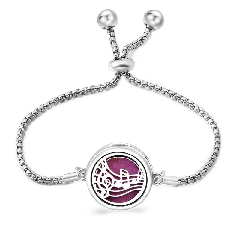 Fashion Angel Wings Aromatherapy Pendant Bracelet Essential Oil Diffuser Stainless Steel Bracelet Adjustable Women Simple