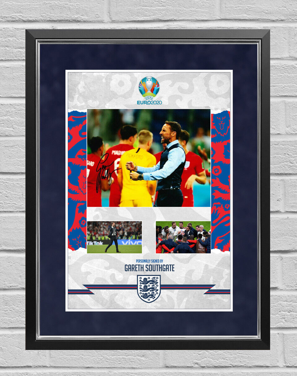 Gareth Southgate Signed & Framed 10X8 Photo Poster painting Mount England Euro 2020 AFTAL COA (E