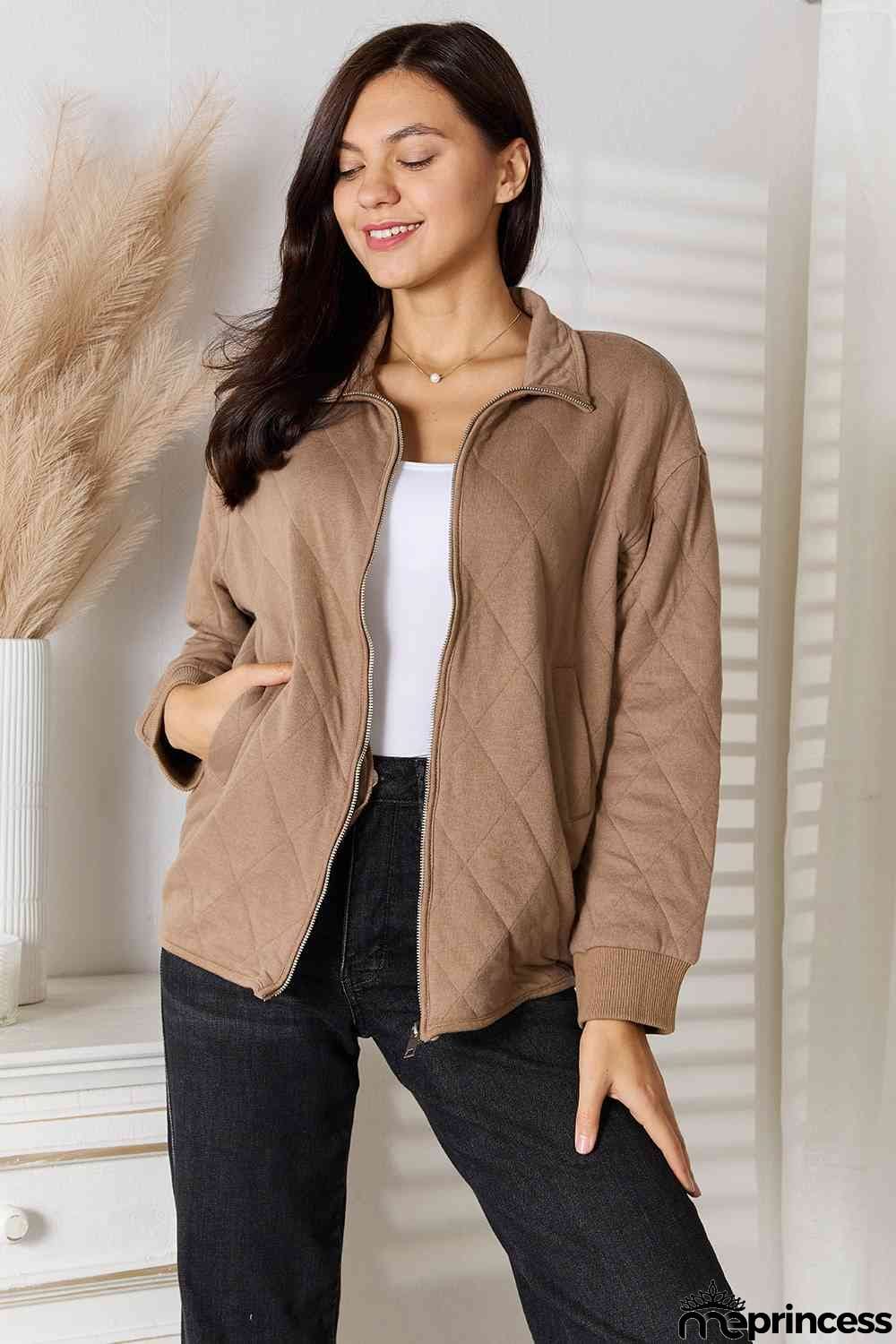 Heimish Full Size Zip-Up Jacket with Pockets