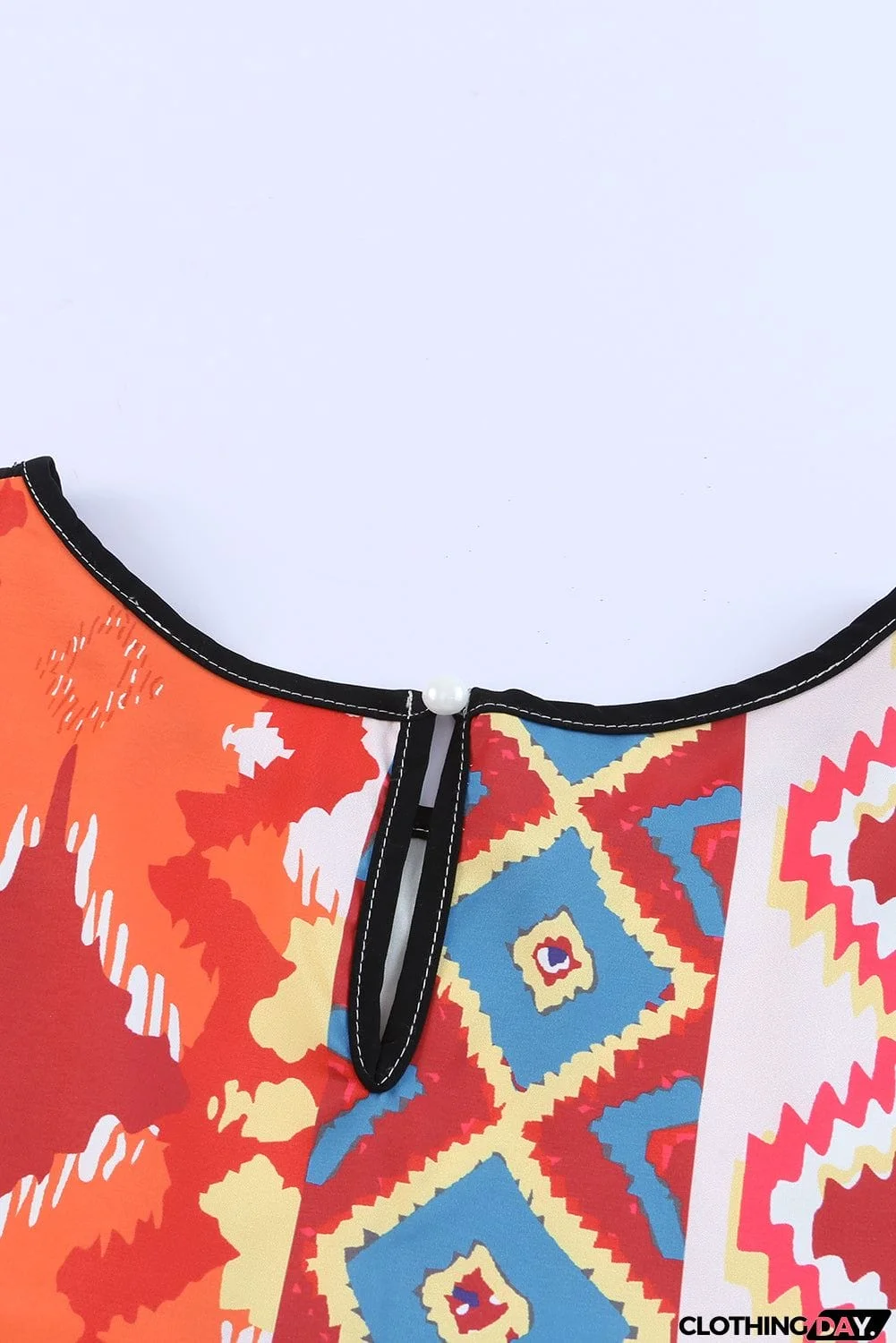 Embroidered Round Neck Short Sleeve Top