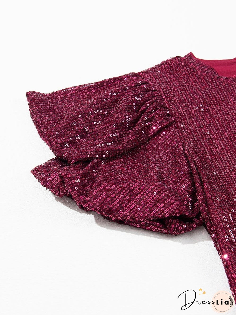 Chic Burgundy Sequin Blouse