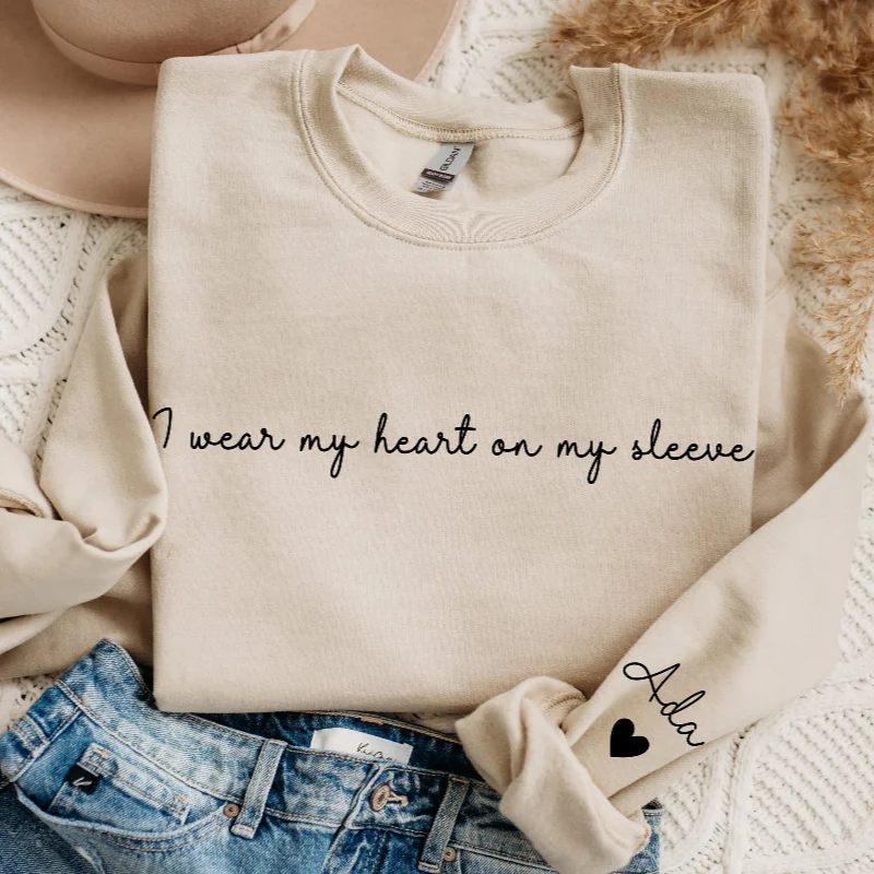 Elevate Your Style with Personalised Elegance: Introducing the Heart on Sleeve Personalised Sweatshirt!