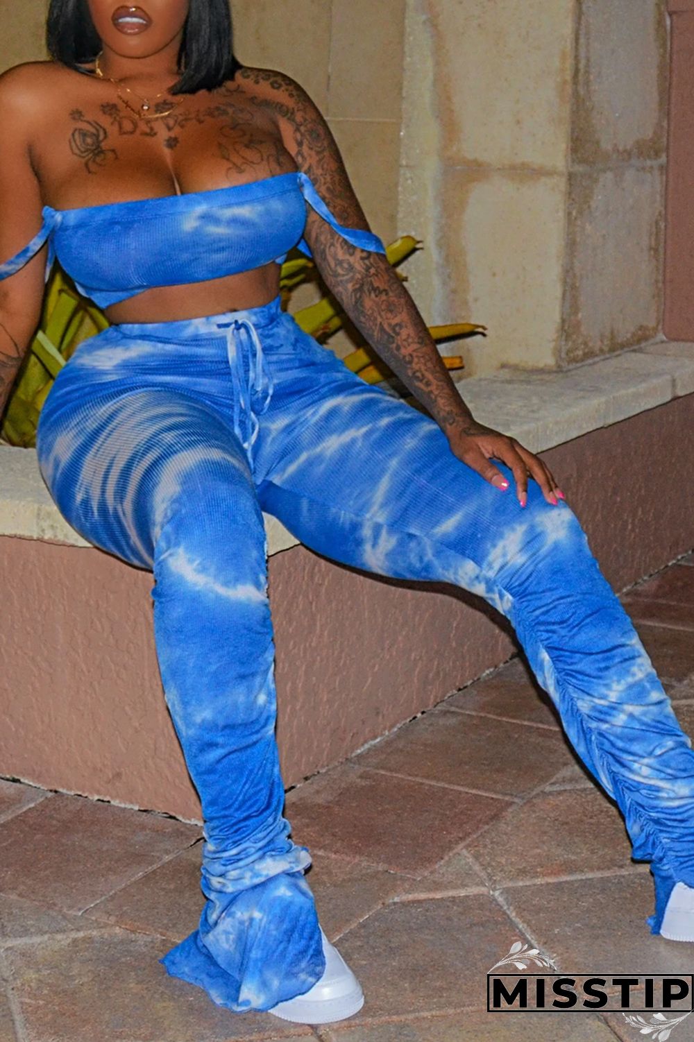 Multicolor Sexy Fashion Printed Trousers Two Piece Set