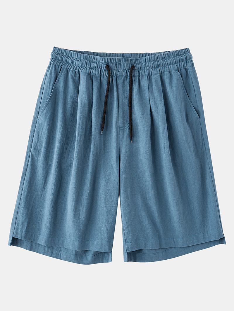 Mens Casual 100% Cotton Breathable Pockets Drawstring Fit Comfy Shorts