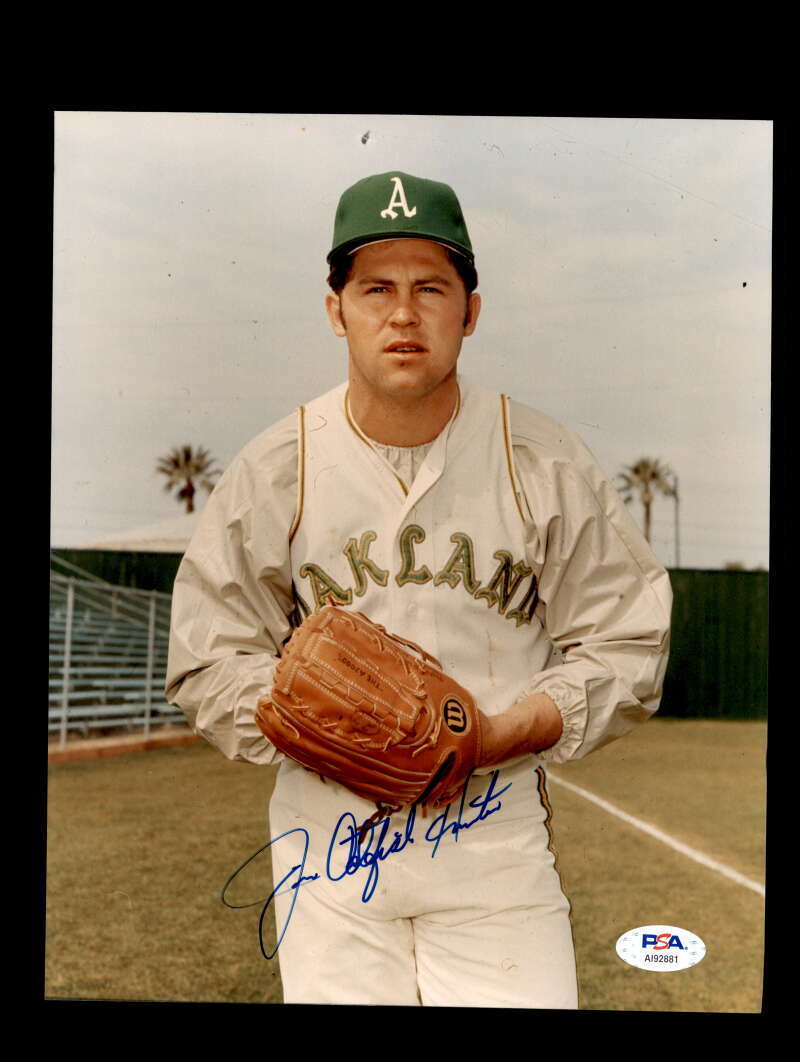 Jim Catfish Hunter PSA DNA Coa Signed 8x10 A`s Photo Poster painting Autograph