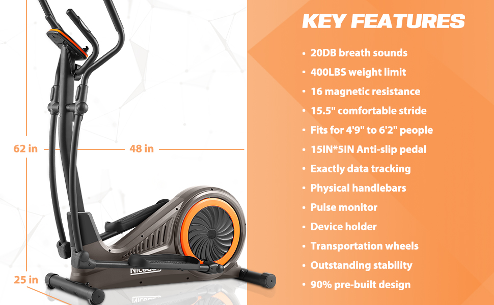 key features for elliptical machine