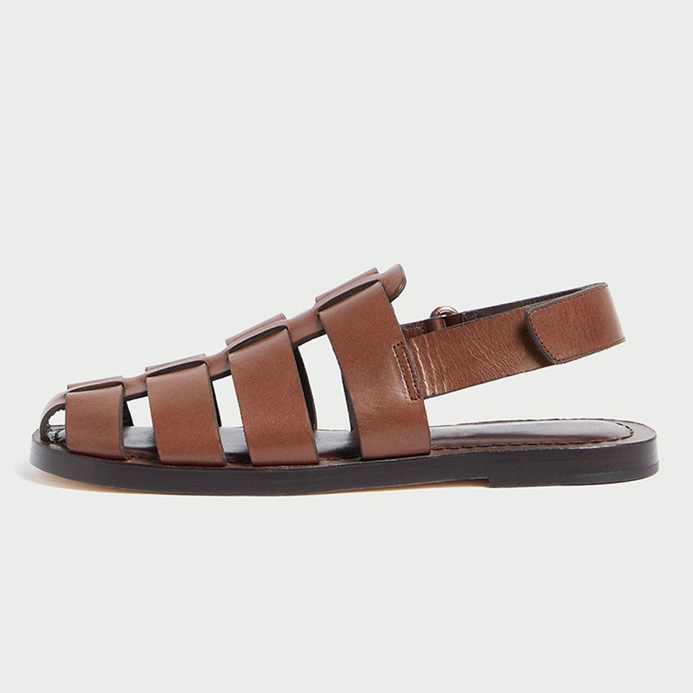 Brown Closed Toe Flat Summer Classic Strappy Sandals Nicepairs