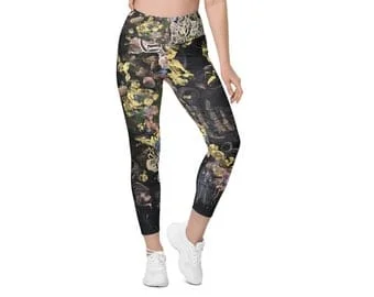 Pornhint Crossover Leggings For Women, Yoga Pants, Workout Leggings, Yoga Leggings, Exercise Leggings, Abstract Art Inspired Leggings, Gifts For Her