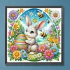 &OElig;uf de P&acirc;ques Abeille Lapin - Peinture sp&eacute;ciale au diamant -30*30 cm