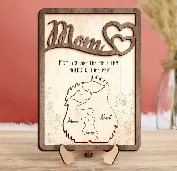 Personalized hedgehog Family  Puzzle Name Frame🦔