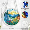 (18.5cm)DIY Acrylic Jigsaw Puzzle Window Hanging with Hanging Chain DIY Stained Glass Decoration Round Window Puzzle Decor for DIY Craft Project (Sunrise Landscape)
