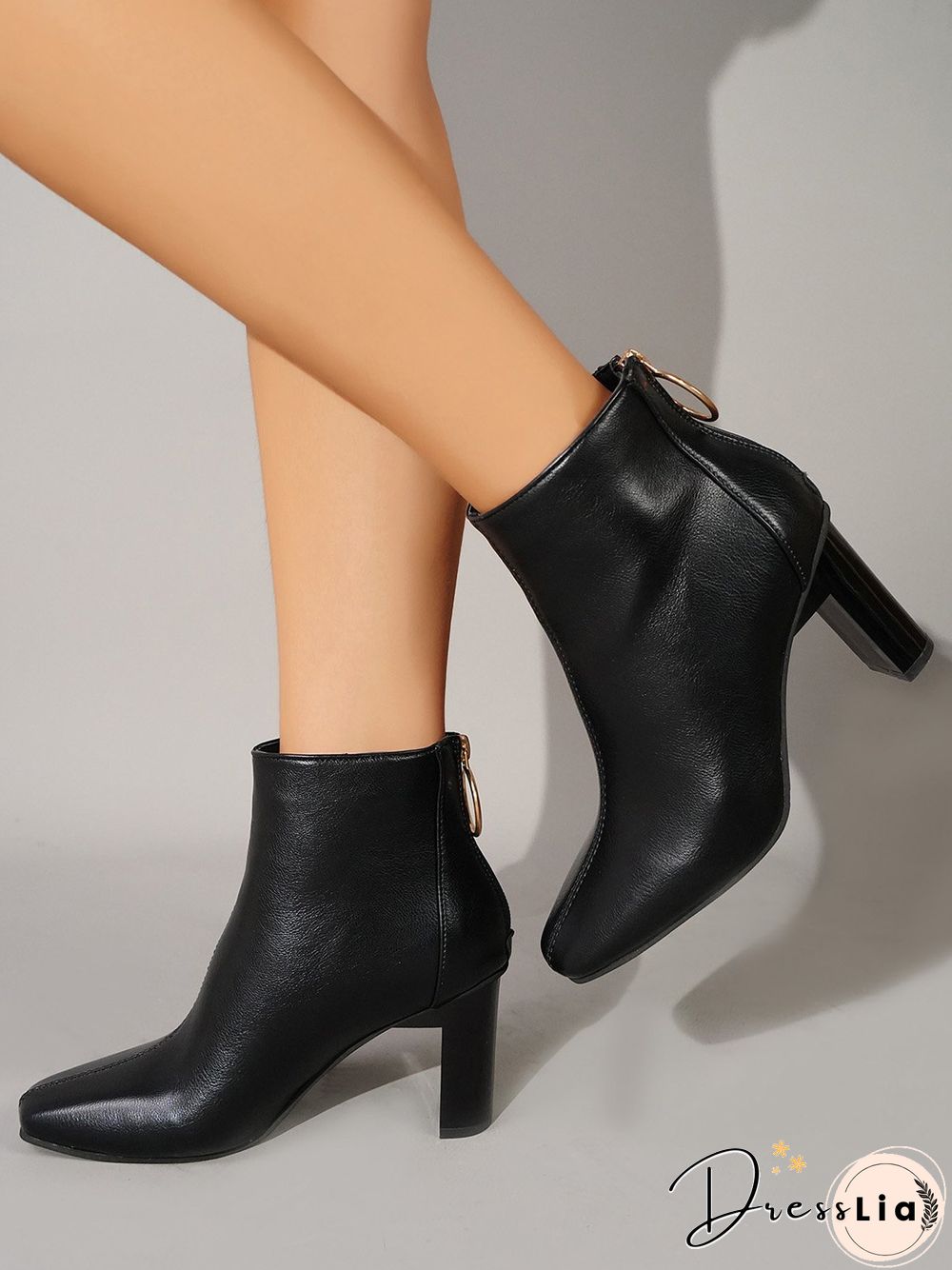 Comfortable High Heel Zip Martin Boots