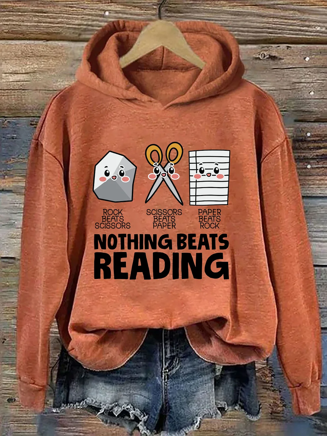 Rock Paper Scissor Reading Hoodie