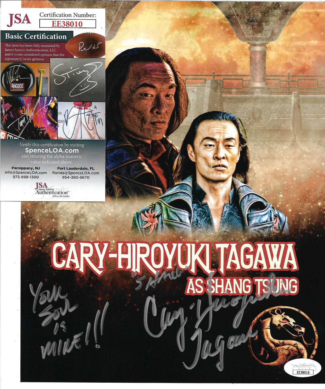 Cary-Hiroyuki Tagawa Signed 8x10 Custom Photo Poster painting Auto, Mortal Kombat Movie, JSA COA