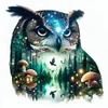 Diamond Painting -DIY Full Square Drill Owl Silhouettes(45*45CM)
