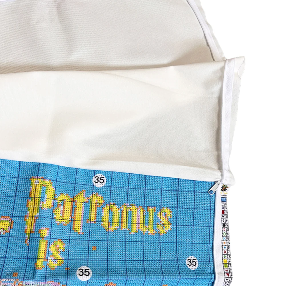 11CT Printed Princess Cross Stitch Pillowcase Embroidery Pillow Cover Decor(4)