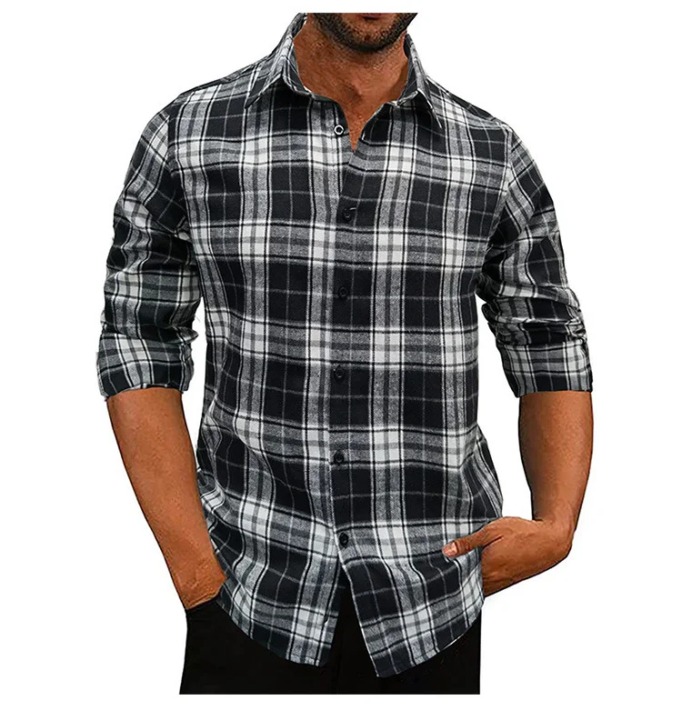 Men's Flannel Plaid Shirt VangoghDress