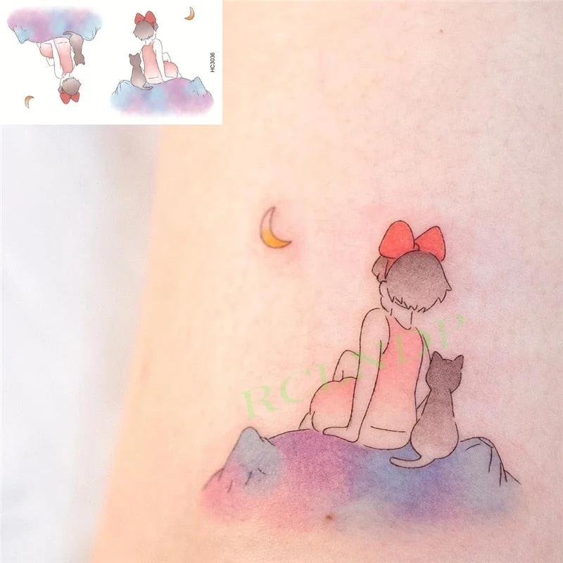 Waterproof Temporary Tattoo Sticker ins Angel wings Cupid bear Cartoons cute Body Art flash tatoo fake tatto Women Men