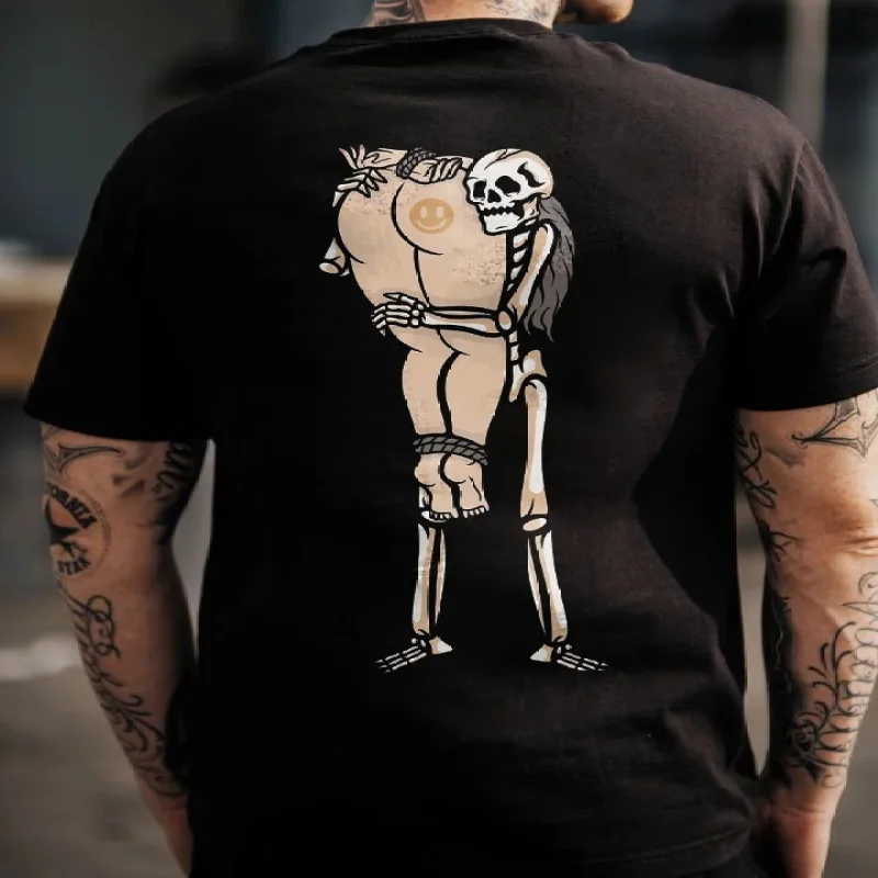 Skeleton Thief Printed Men's T-shirt -  