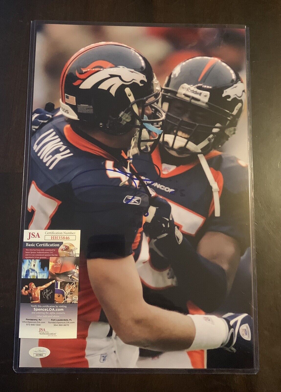 NICK FERGUSON 11x17 DENVER BRONCOS Signed Photo Poster painting JSA/COA HH35846