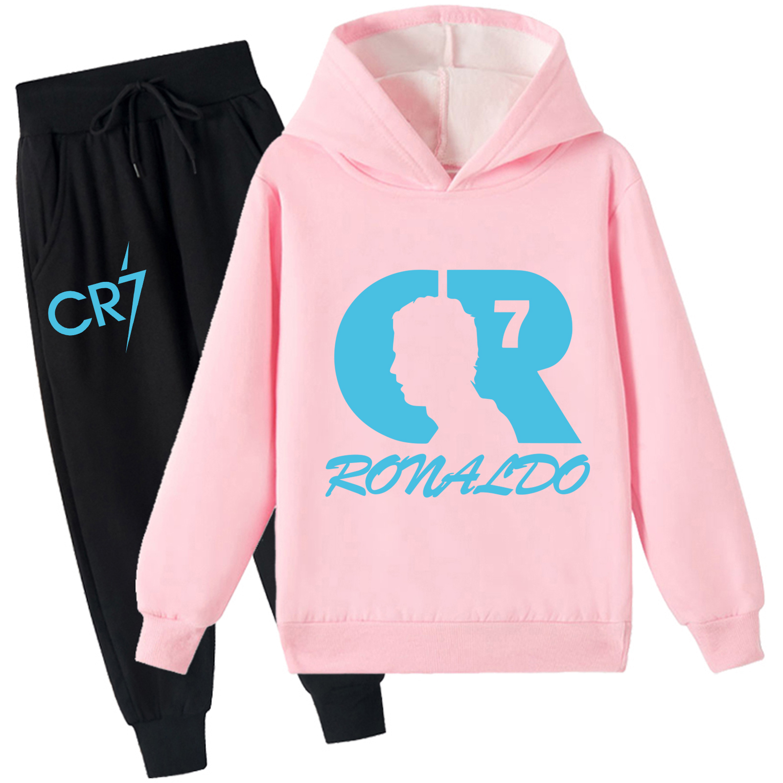 Mayoulove Cristiano Ronaldo Fleece Hoodie Set for Kids - Stylish Boys  Girls Sportswear, Perfect Gift for Young Fans-Mayoulove