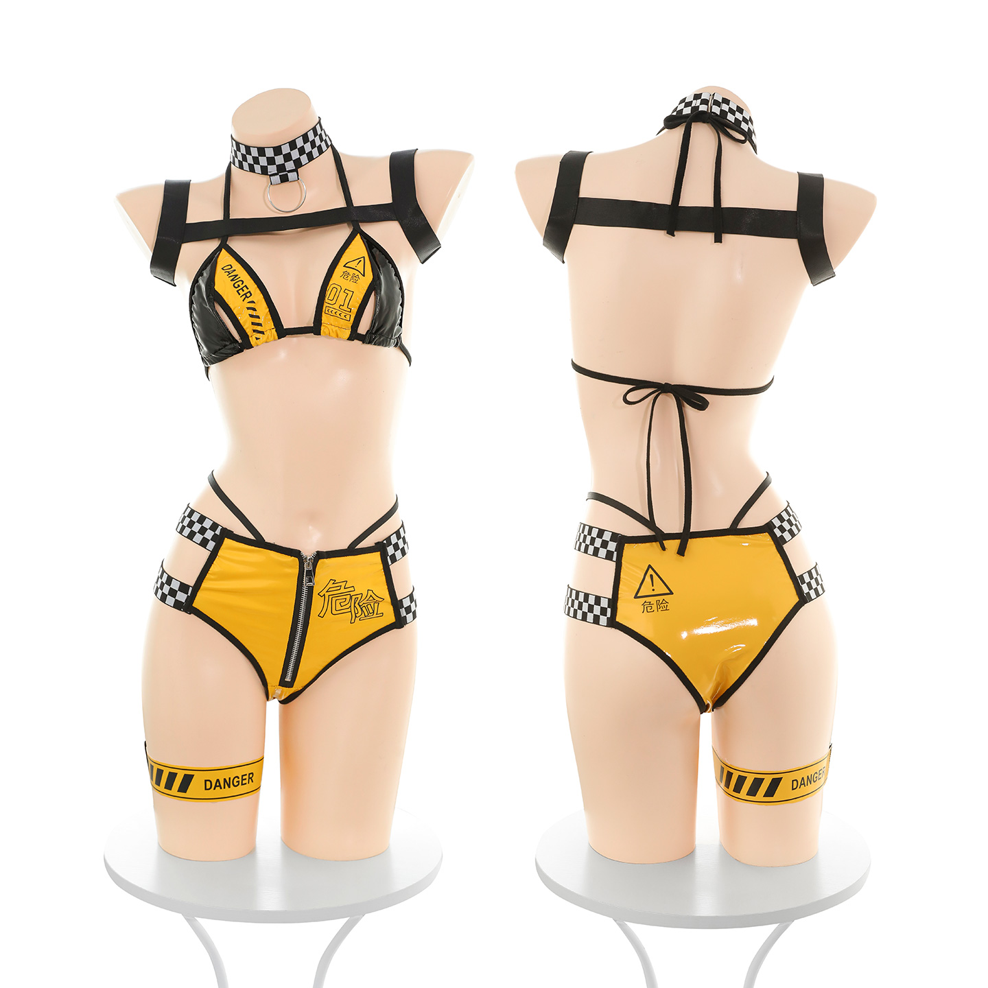 Lovingerie - Sexy Car Model Cosplay Patent Leather Lingerie Set