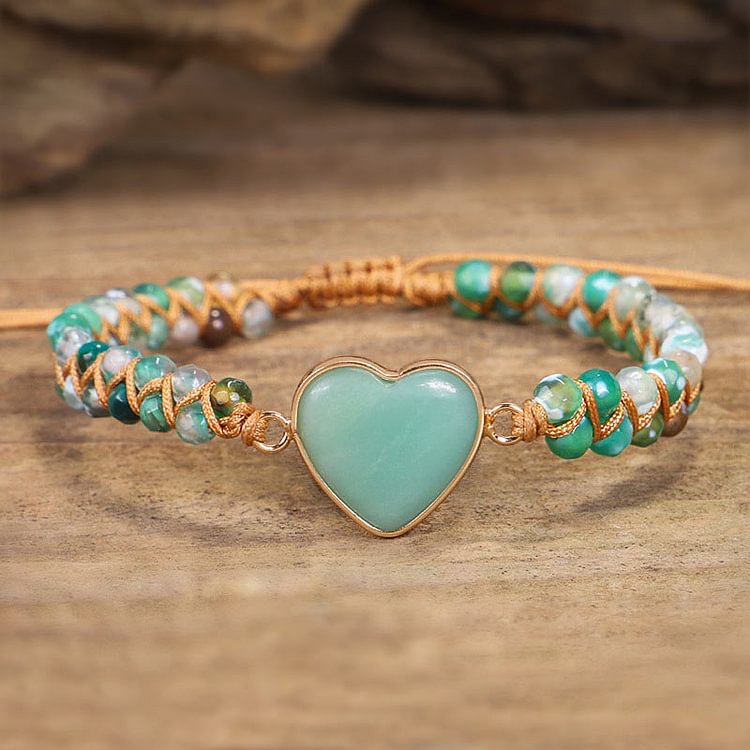 Green Aventurine With Clear Quartz Bracelet