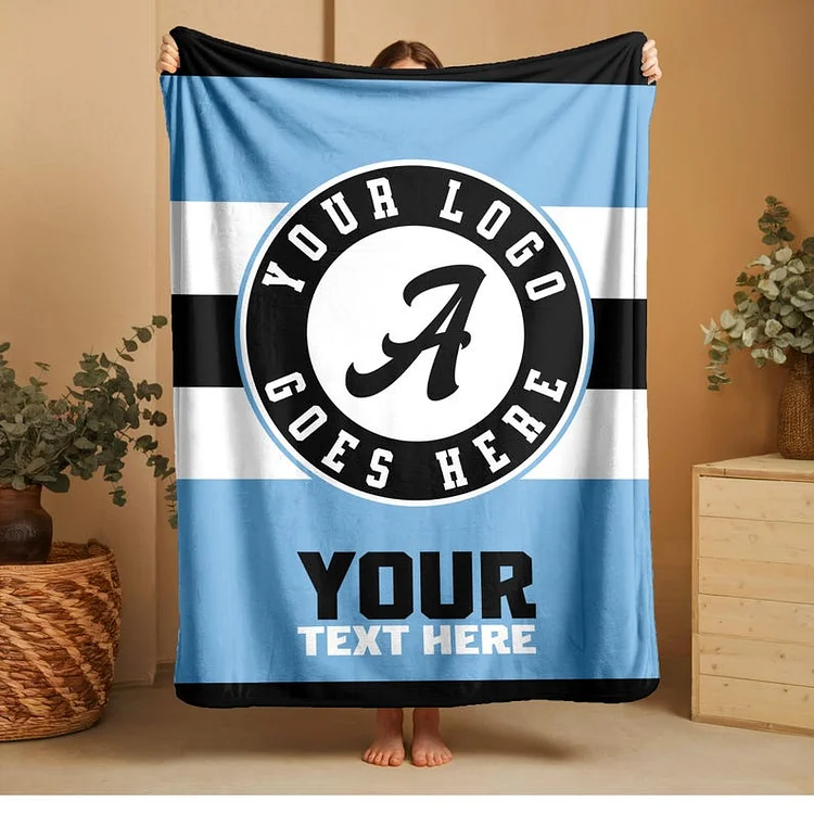 Custom Team Blanket, School Sport Team Logo Personalized Blanket With Name, College Dorm Fleece, Personal Team Gift, Senior Graduation Gift