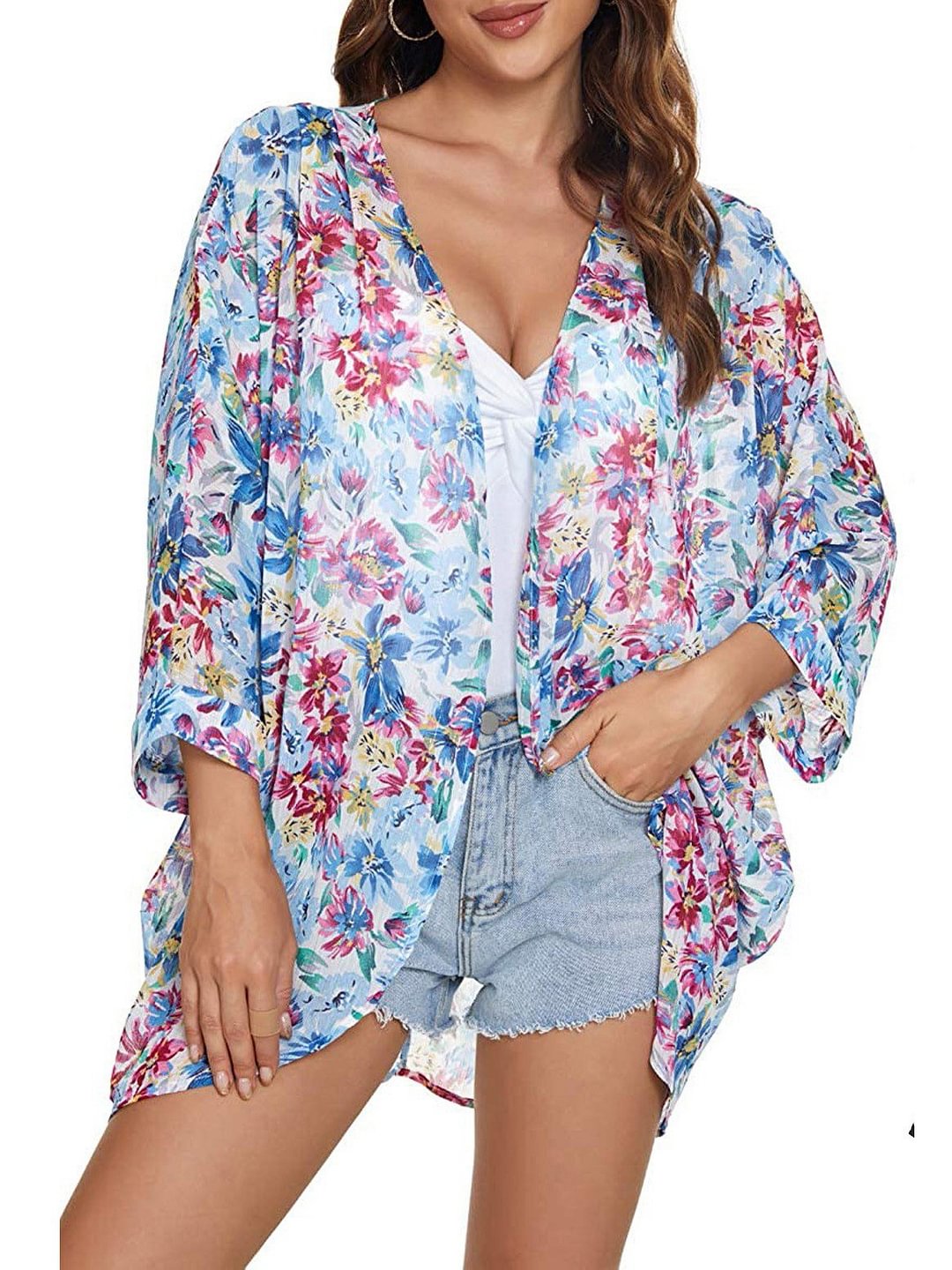 Women's V-neck Long Sleeve Printed Tops