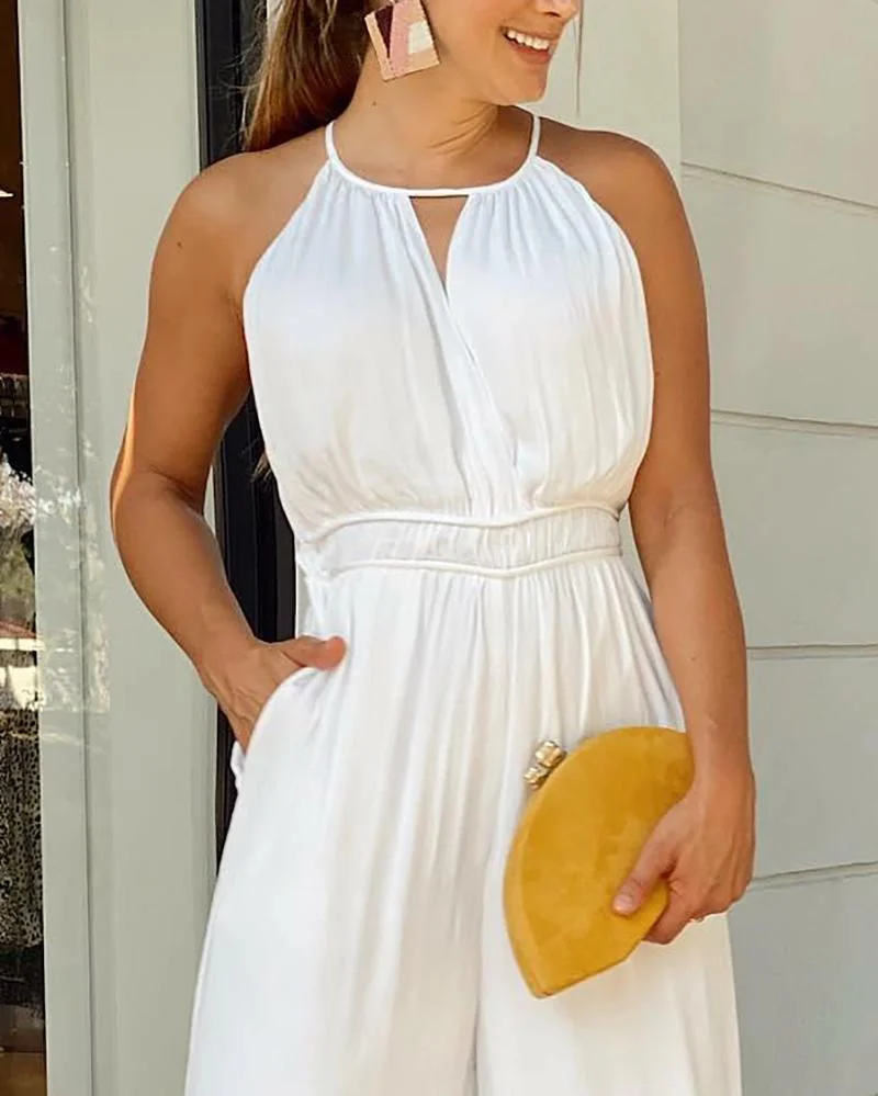 High Waist Sleeveless Jumpsuit