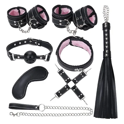 Set BDSM kit de bondage, fétiche rose