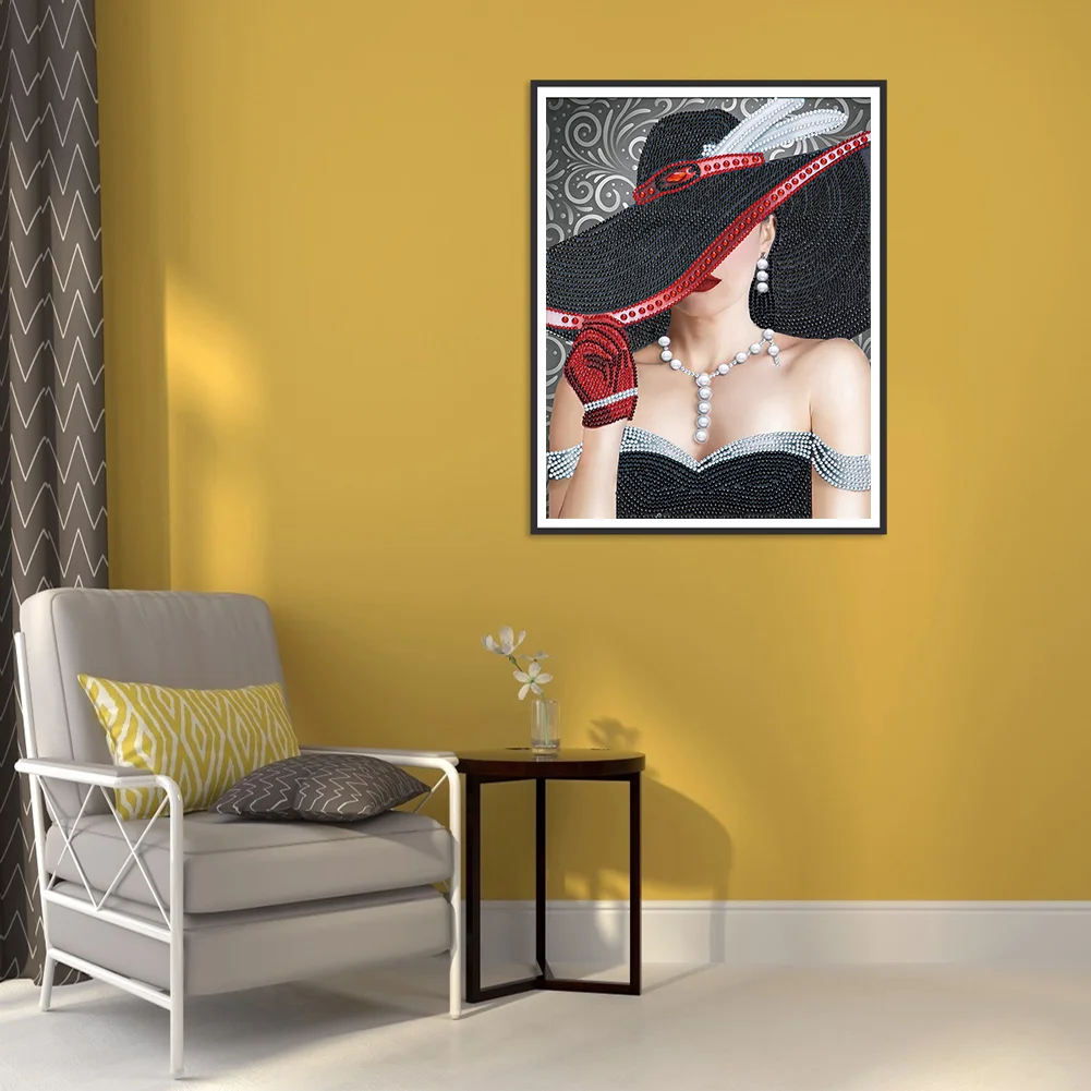 Diamond Painting - Partial Special Shaped Drill - Lady(30*40cm)