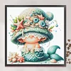 Mermaid Dwarf-14CT Stamped Cross Stitch Egyptian Cotton 60*60cm/23.62*23.62in(Big Size)